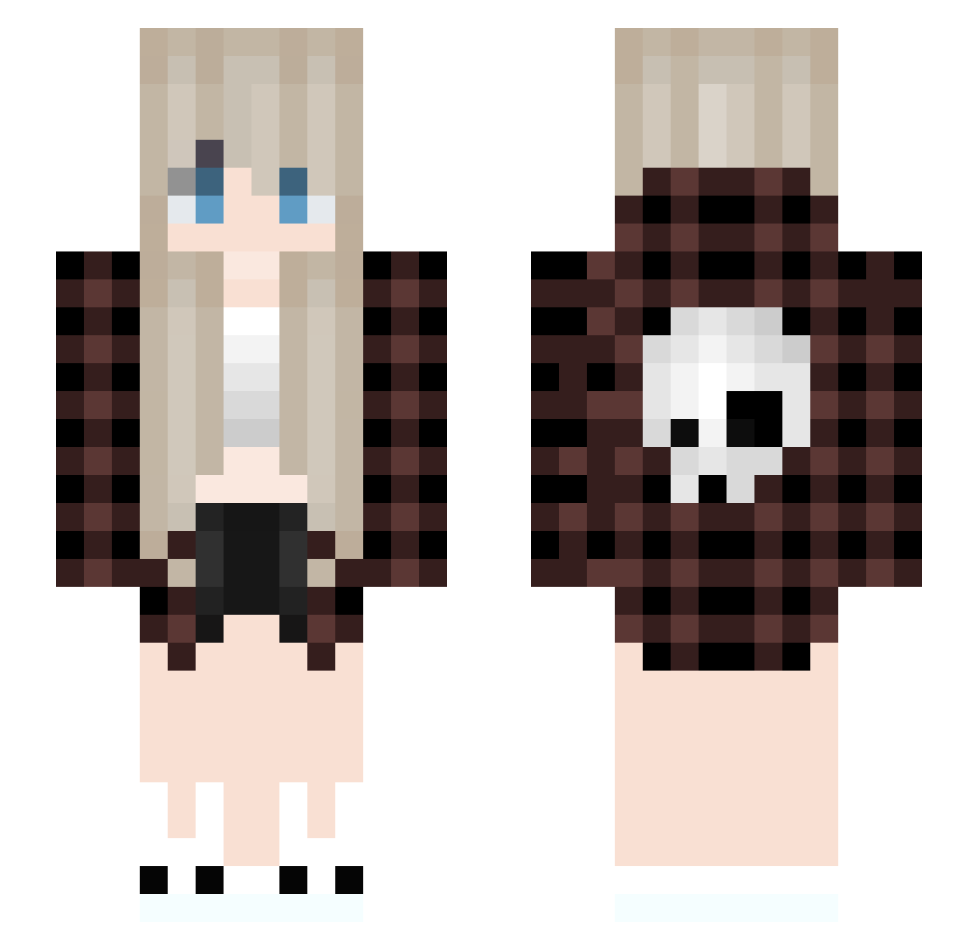 SkyLab Minecraft skin, front and back view