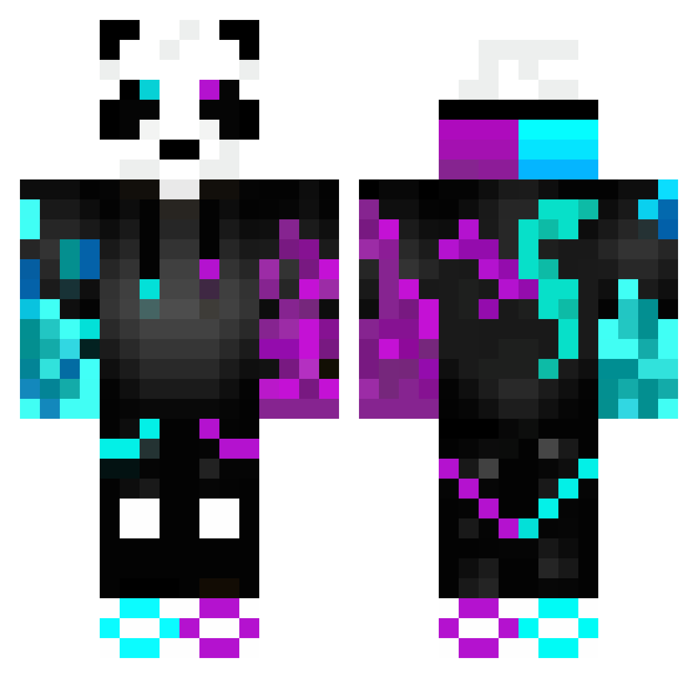 Wes187inc Minecraft skin, front and back view