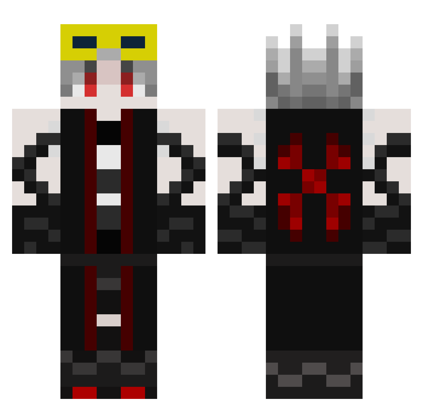 KCacauX0 Minecraft skin, front and back view