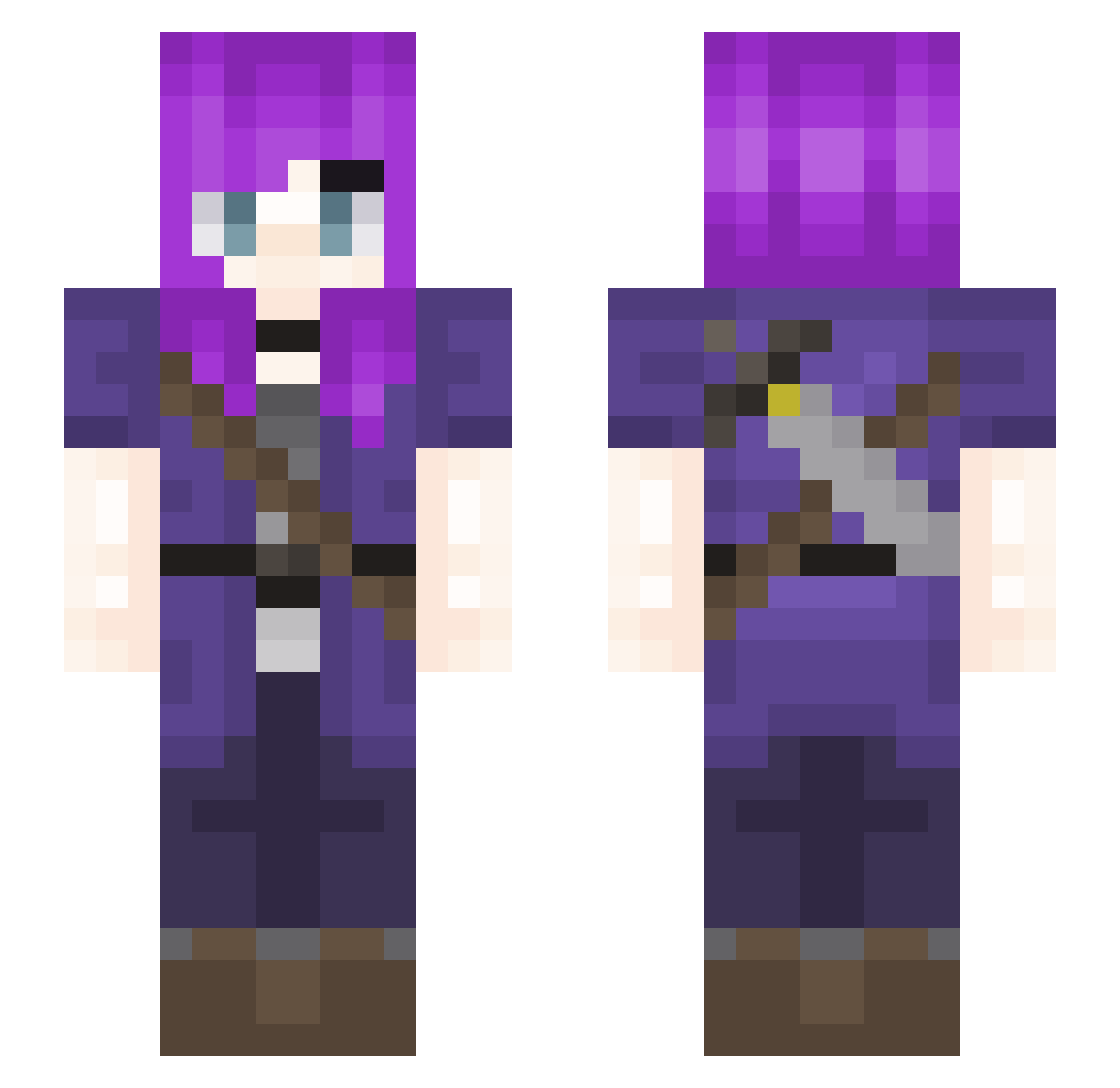 kilrvock Minecraft skin, front and back view