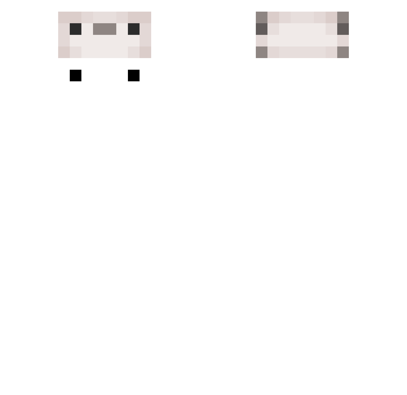 Squeakyi Minecraft skin, front and back view