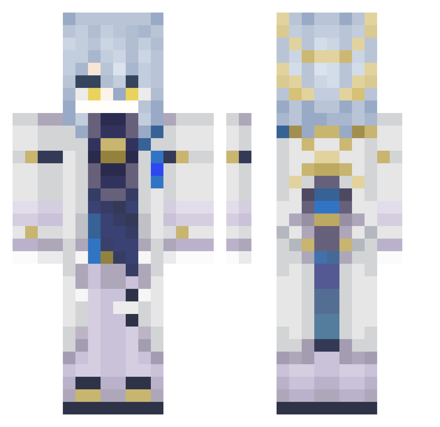 purpleviness Minecraft skin, front and back view