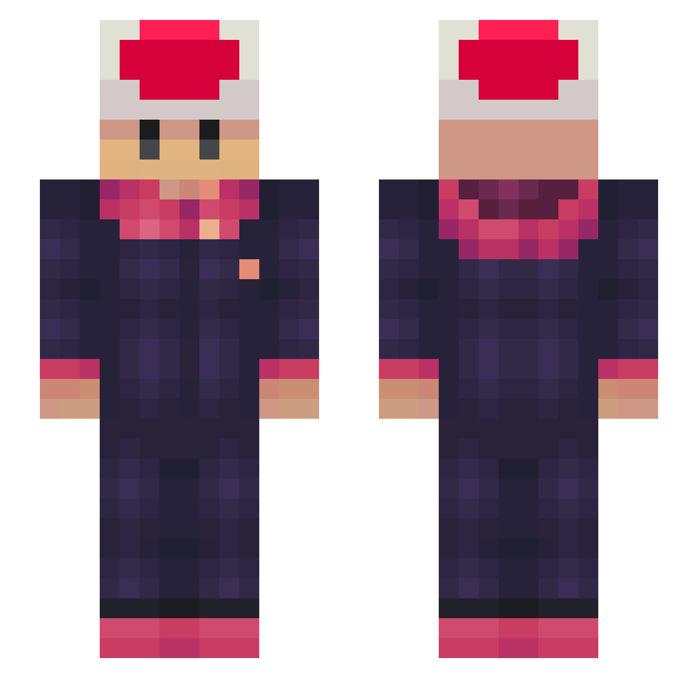 jeikv Minecraft skin, front and back view