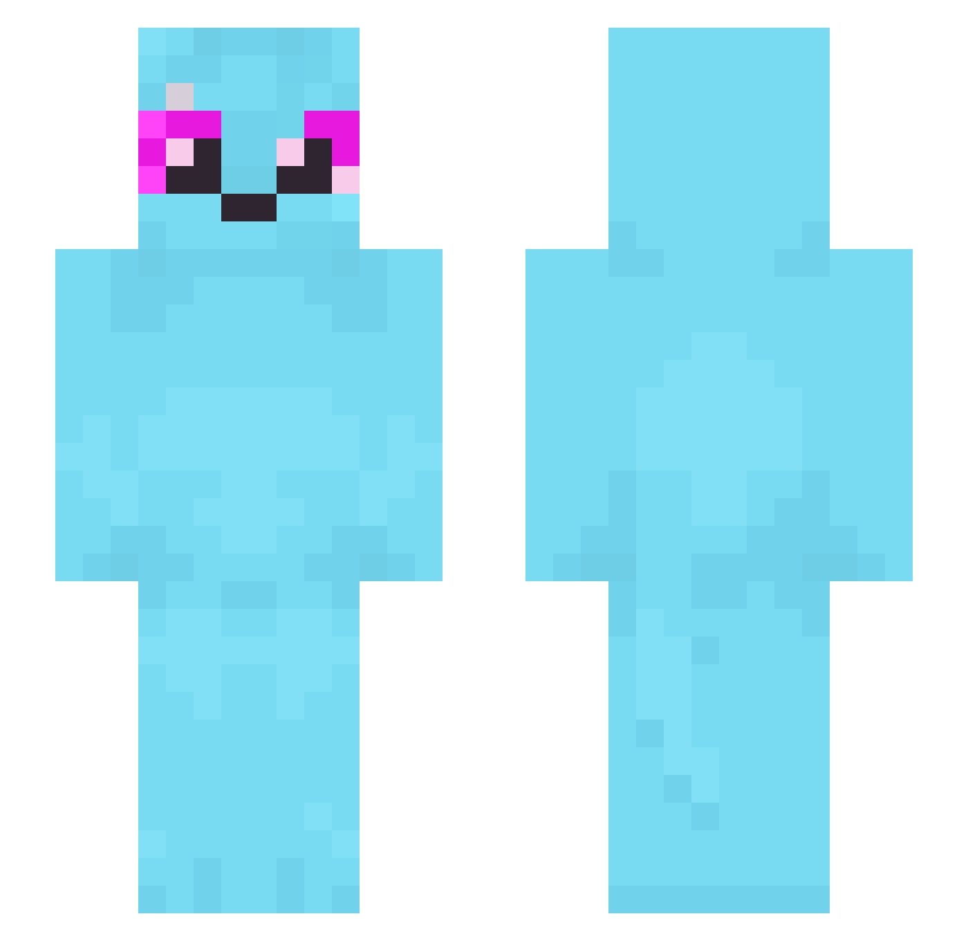 rainvulet Minecraft skin, front and back view