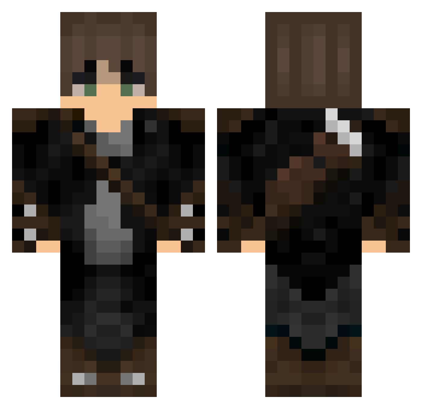 Brickbattle Minecraft skin, front and back view