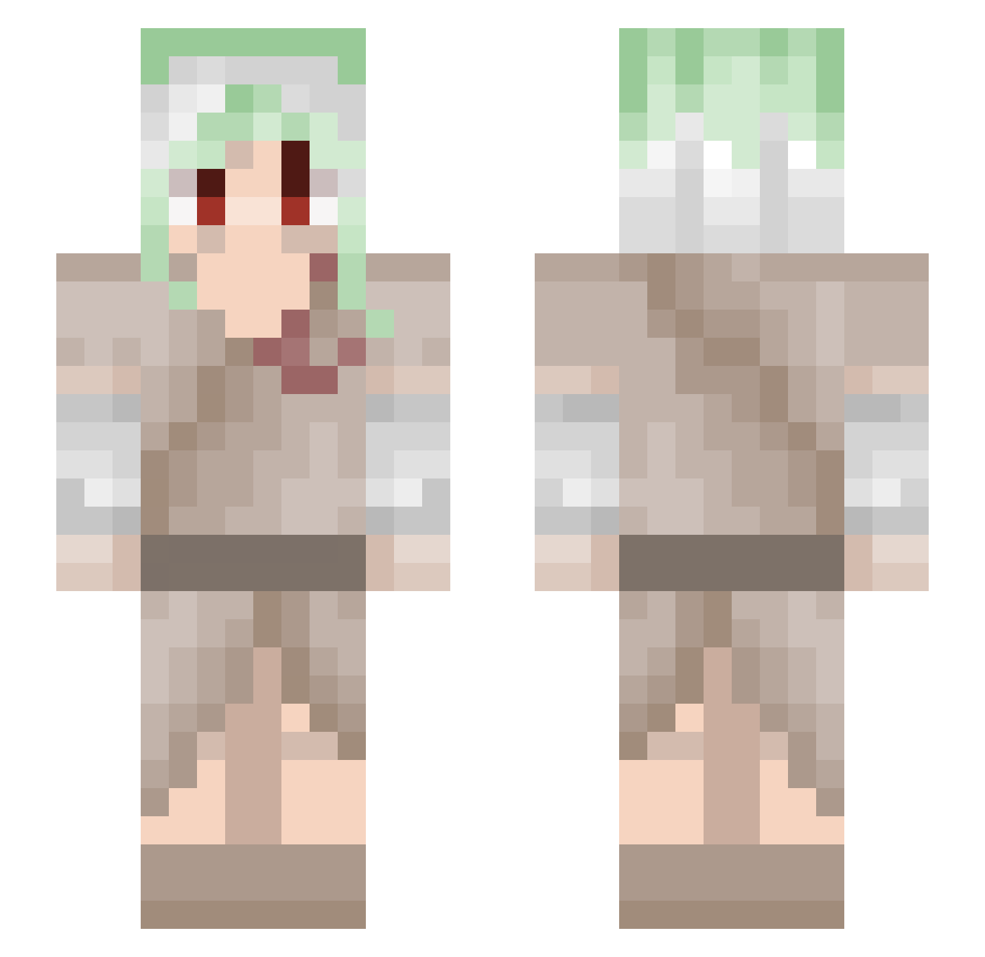 Dio_B Minecraft skin, front and back view
