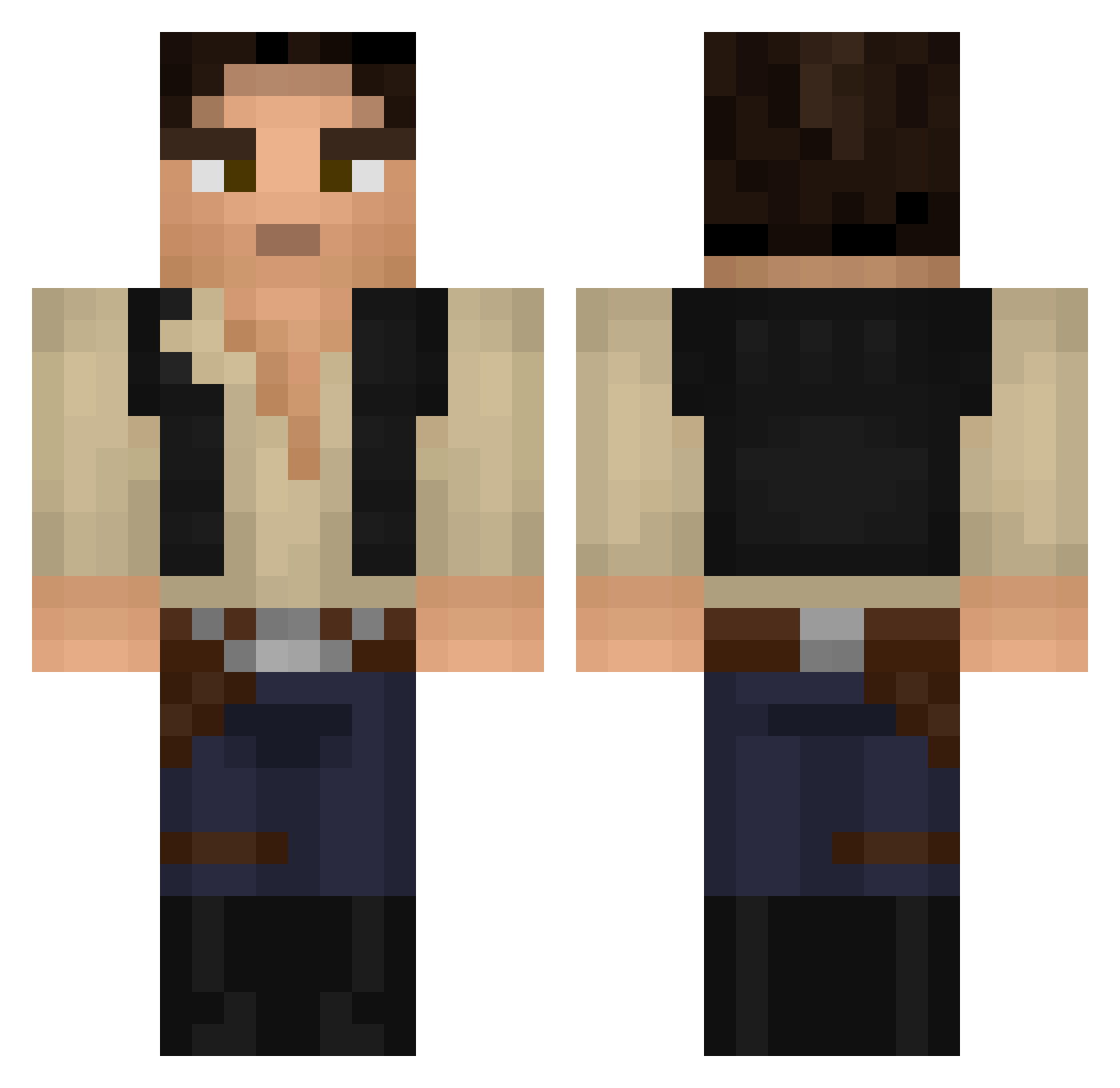 HanSoSlow Minecraft skin, front and back view