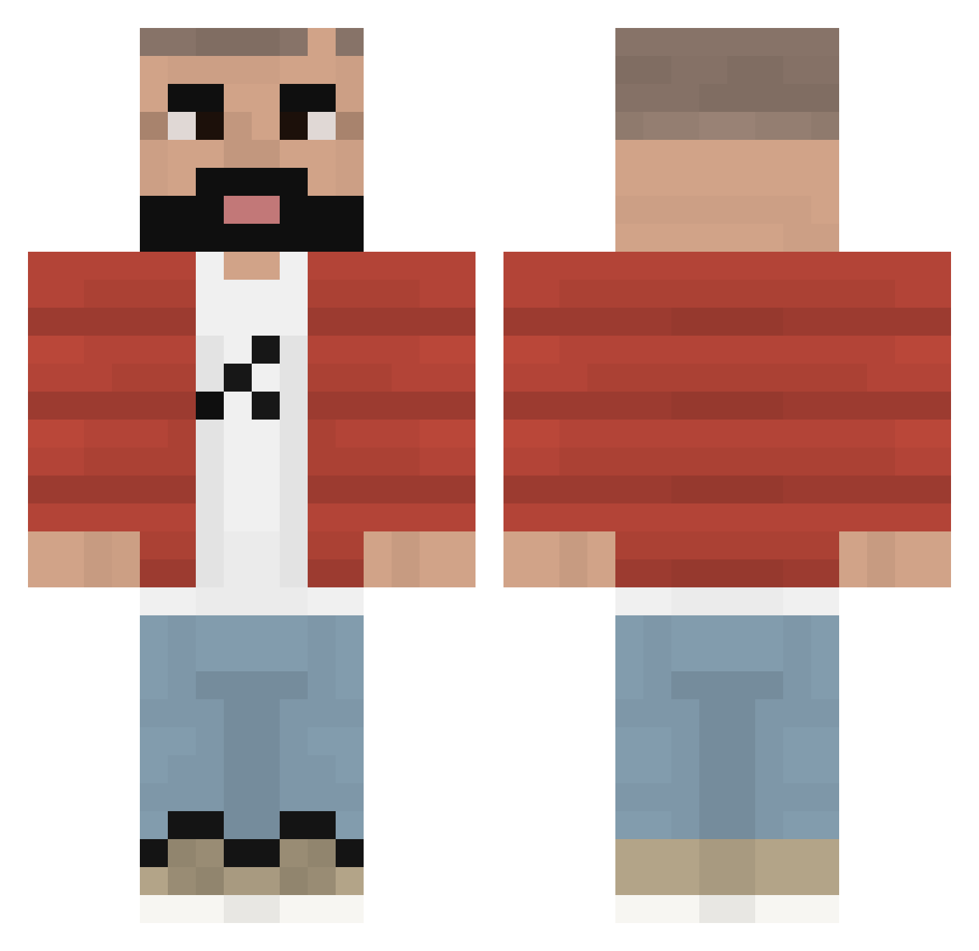 Milio97 Minecraft skin, front and back view