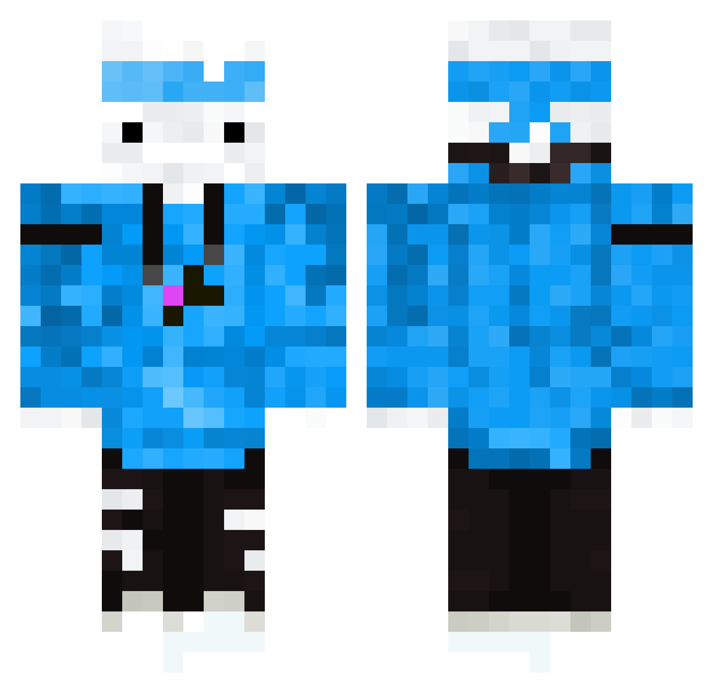 QuickDrxpzz Minecraft skin, front and back view