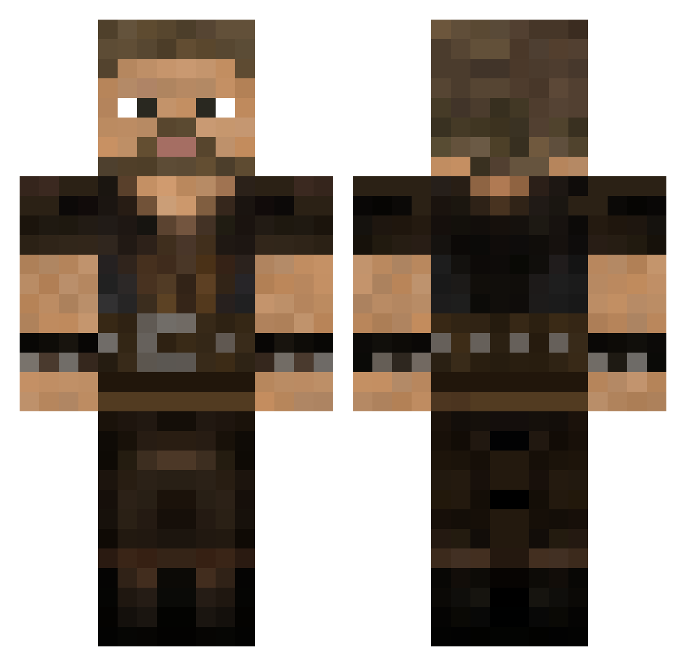 Adassko Minecraft skin, front and back view