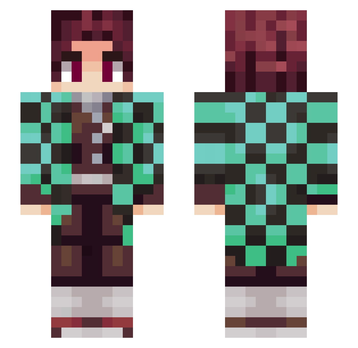 kulonyang Minecraft skin, front and back view