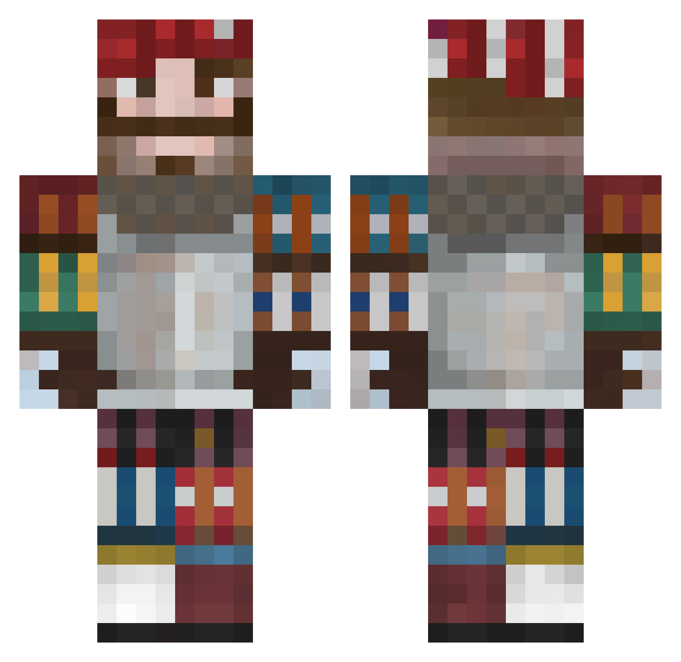 SpecialEdDino Minecraft skin, front and back view