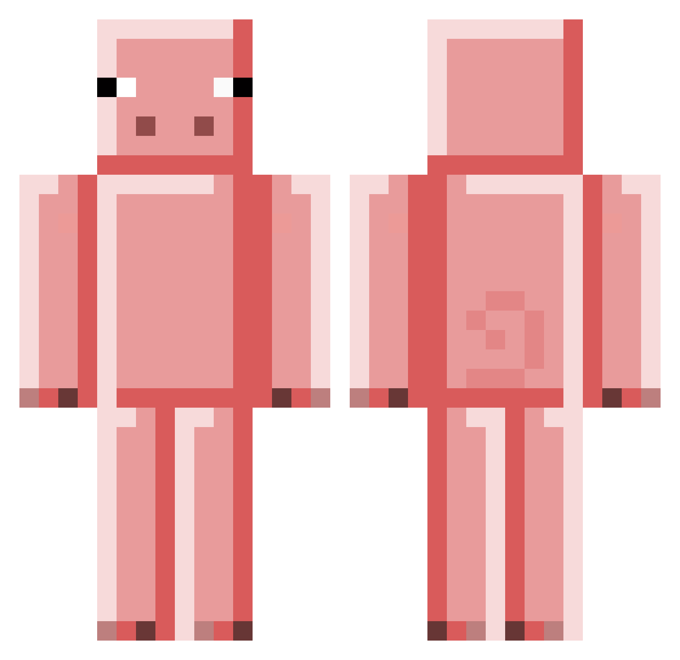 WOFLOT Minecraft skin, front and back view