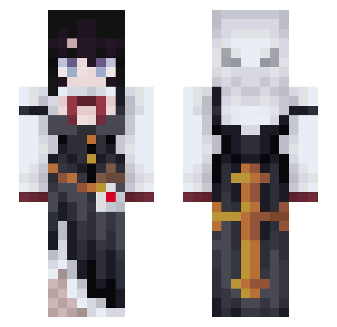 EvatheGoddess Minecraft skin, front and back view