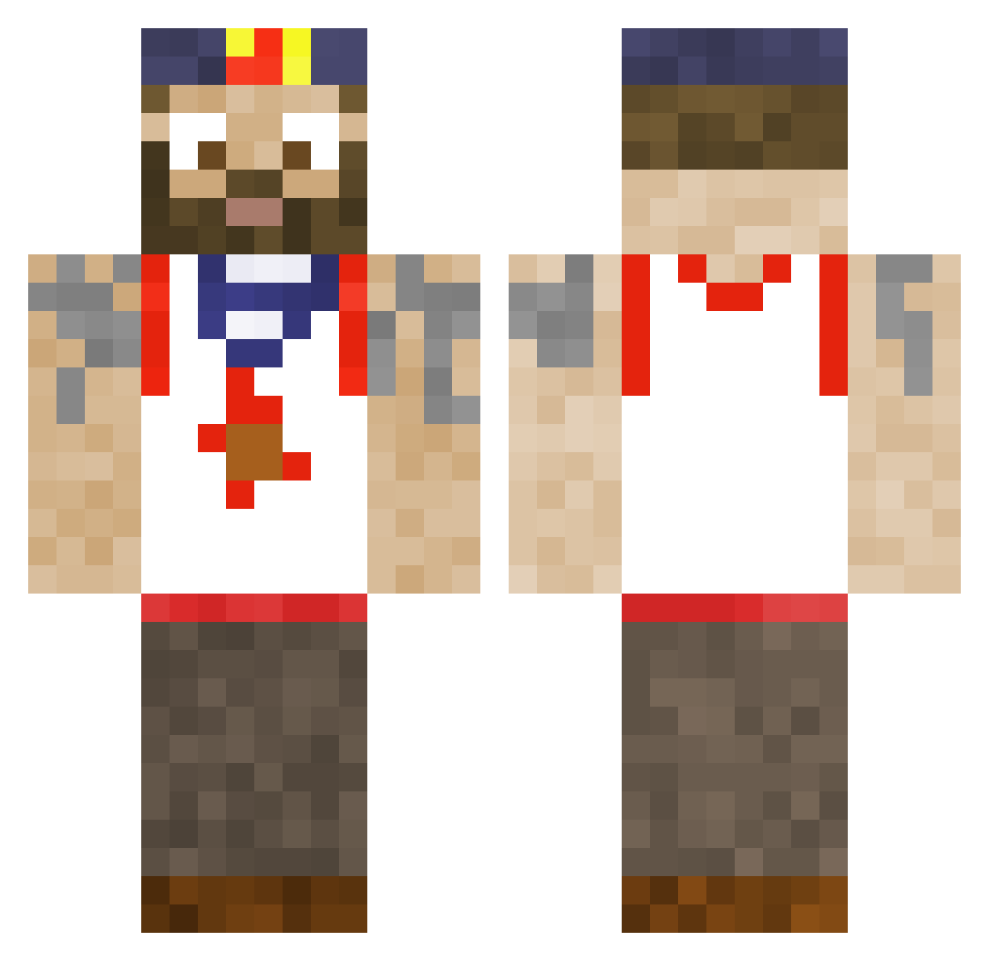 yuczq Minecraft skin, front and back view
