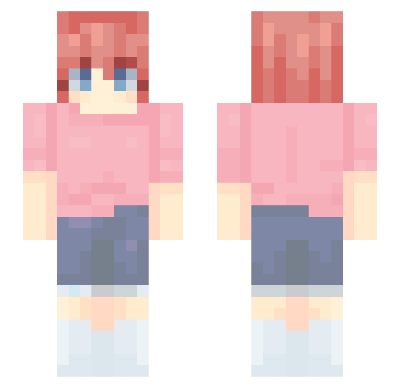 Vai_Lei Minecraft skin, front and back view