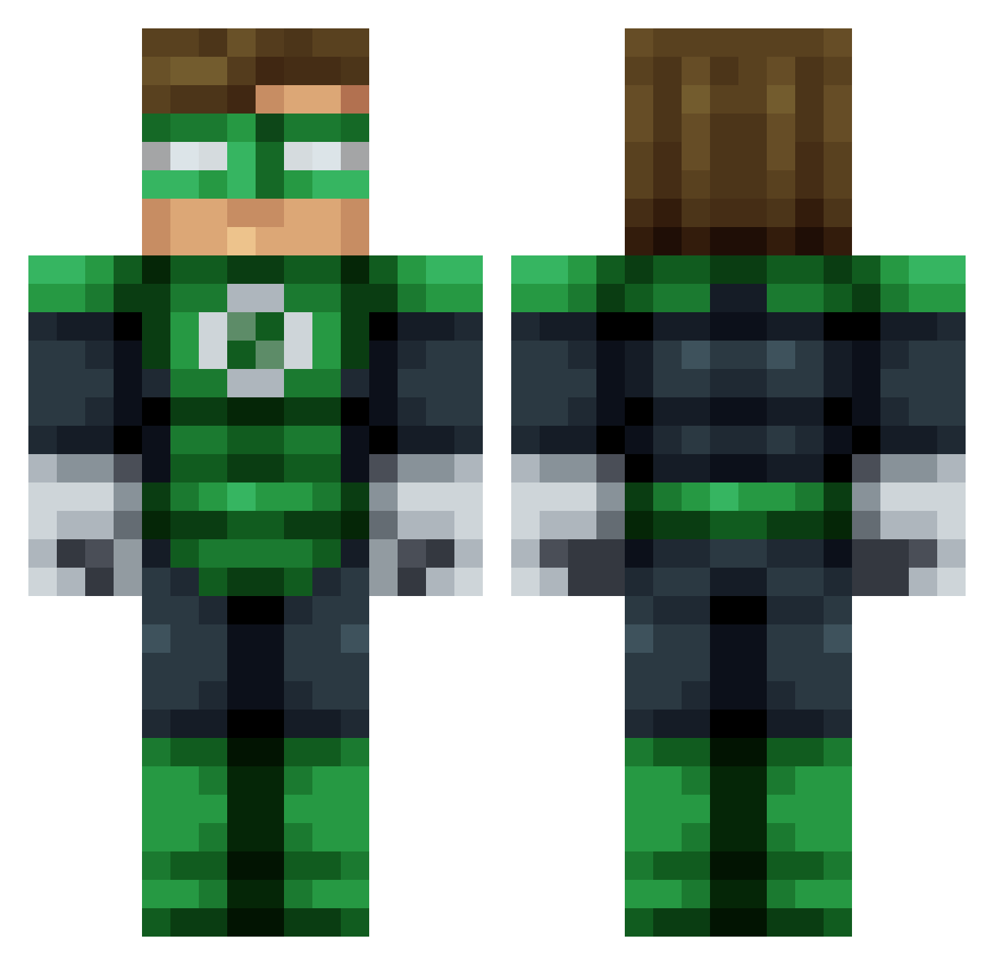 benjakim Minecraft skin, front and back view