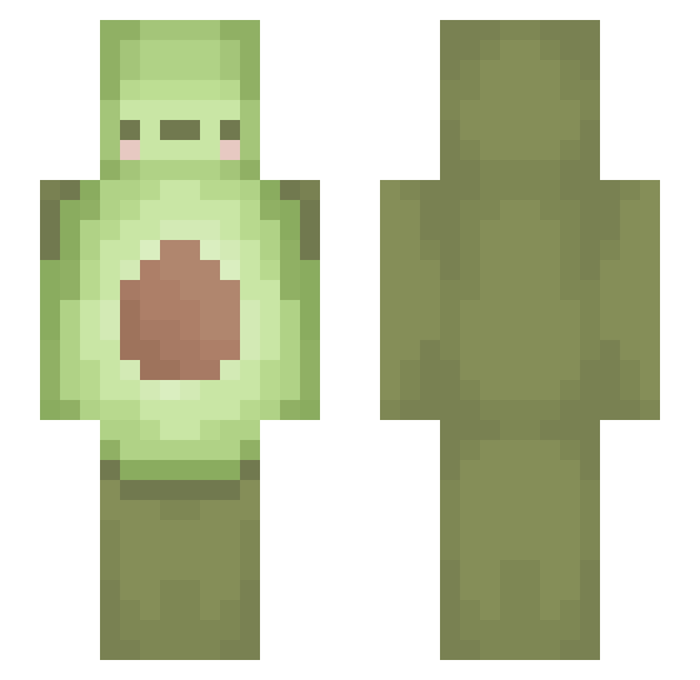 poopyorsnoopy Minecraft skin, front and back view