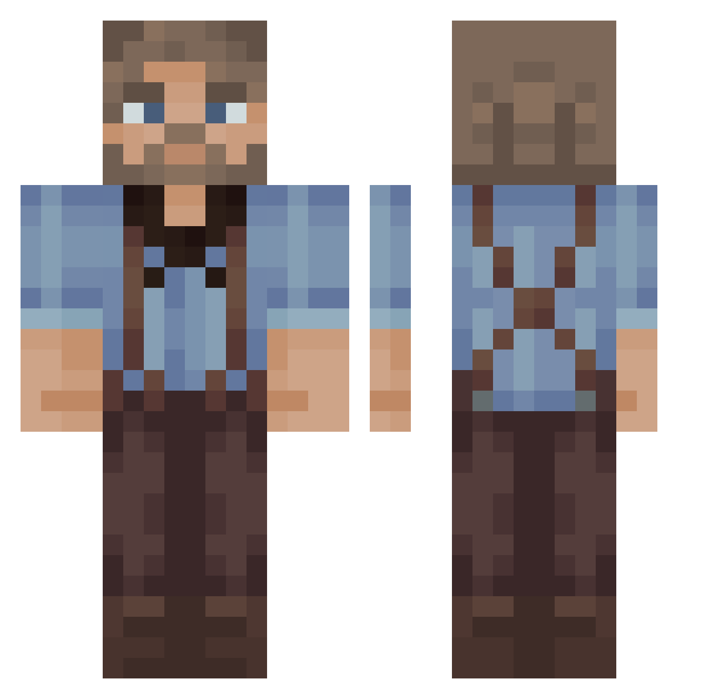 szib1 Minecraft skin, front and back view