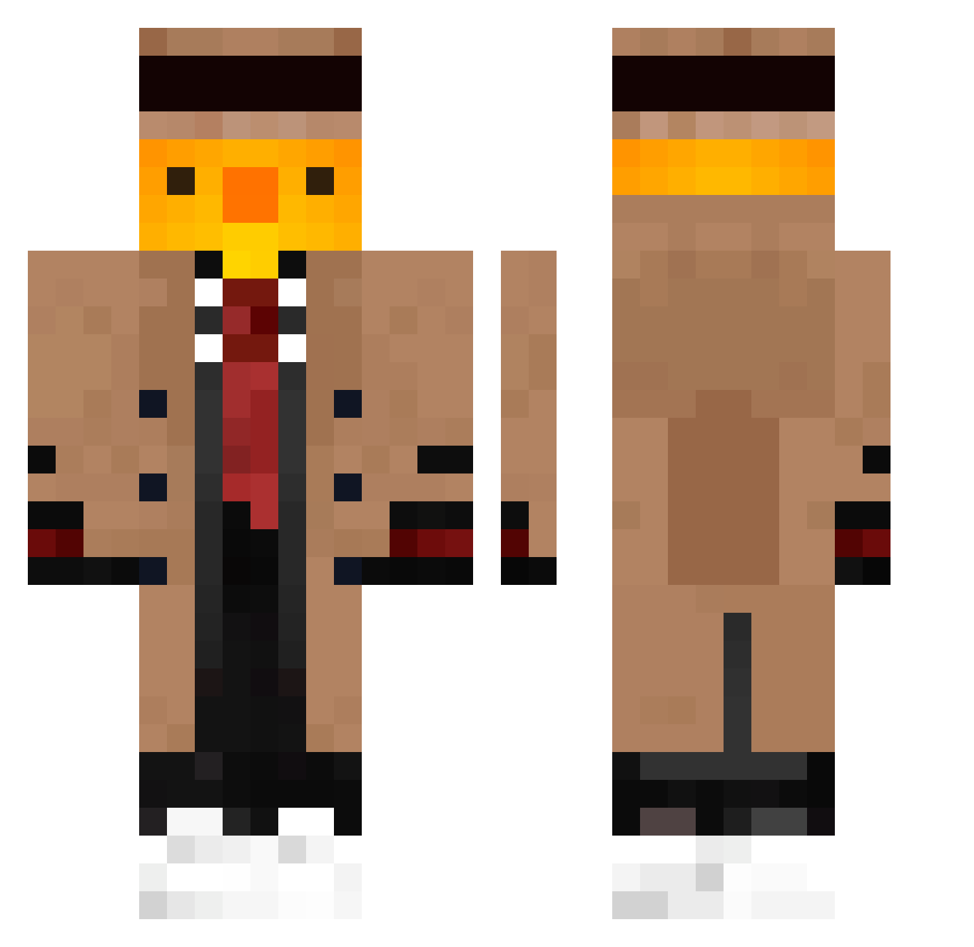 TEEMONKA Minecraft skin, front and back view