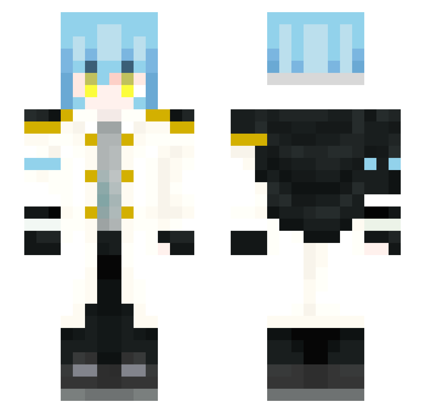Cha0s_god Minecraft skin, front and back view