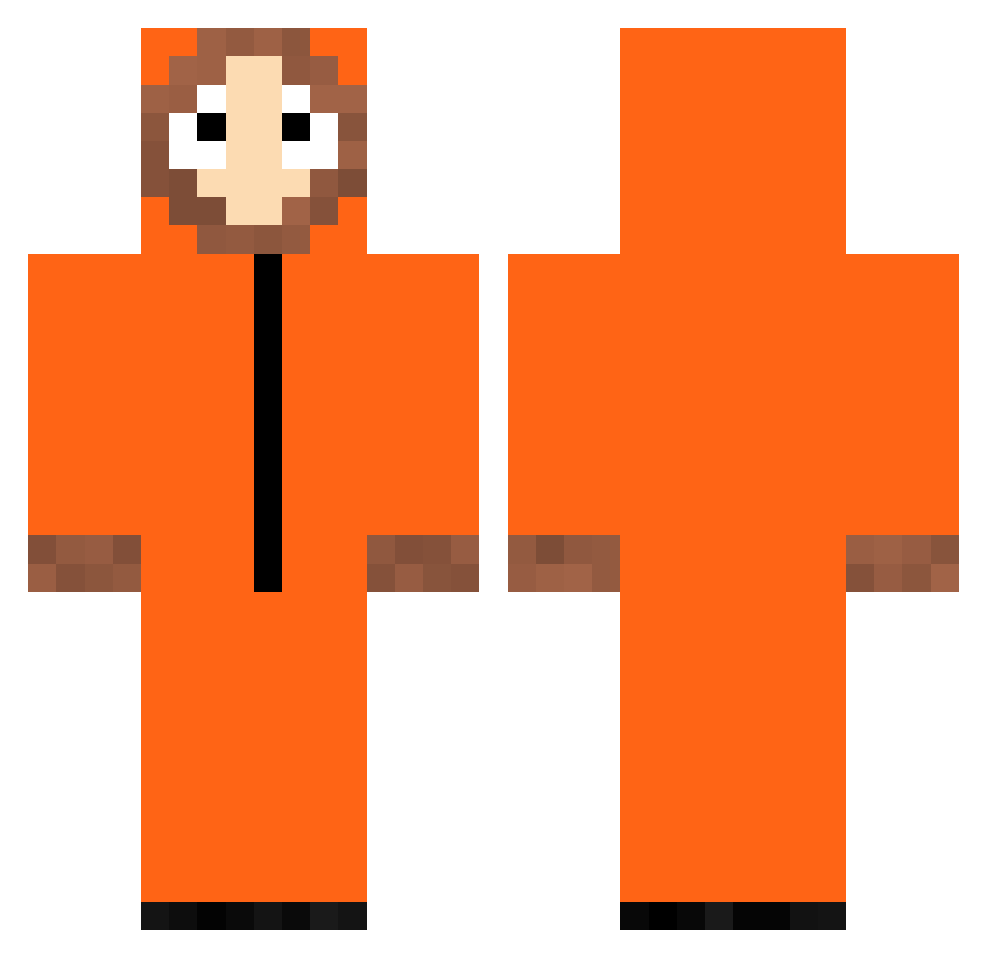 AkelarreX Minecraft skin, front and back view