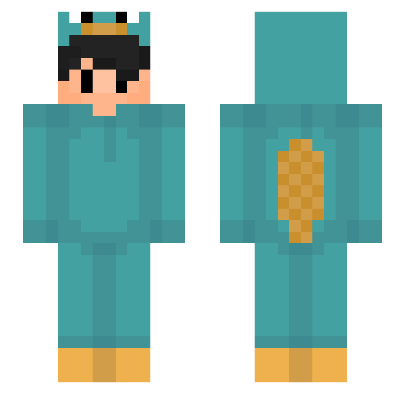 Victort Minecraft skin, front and back view