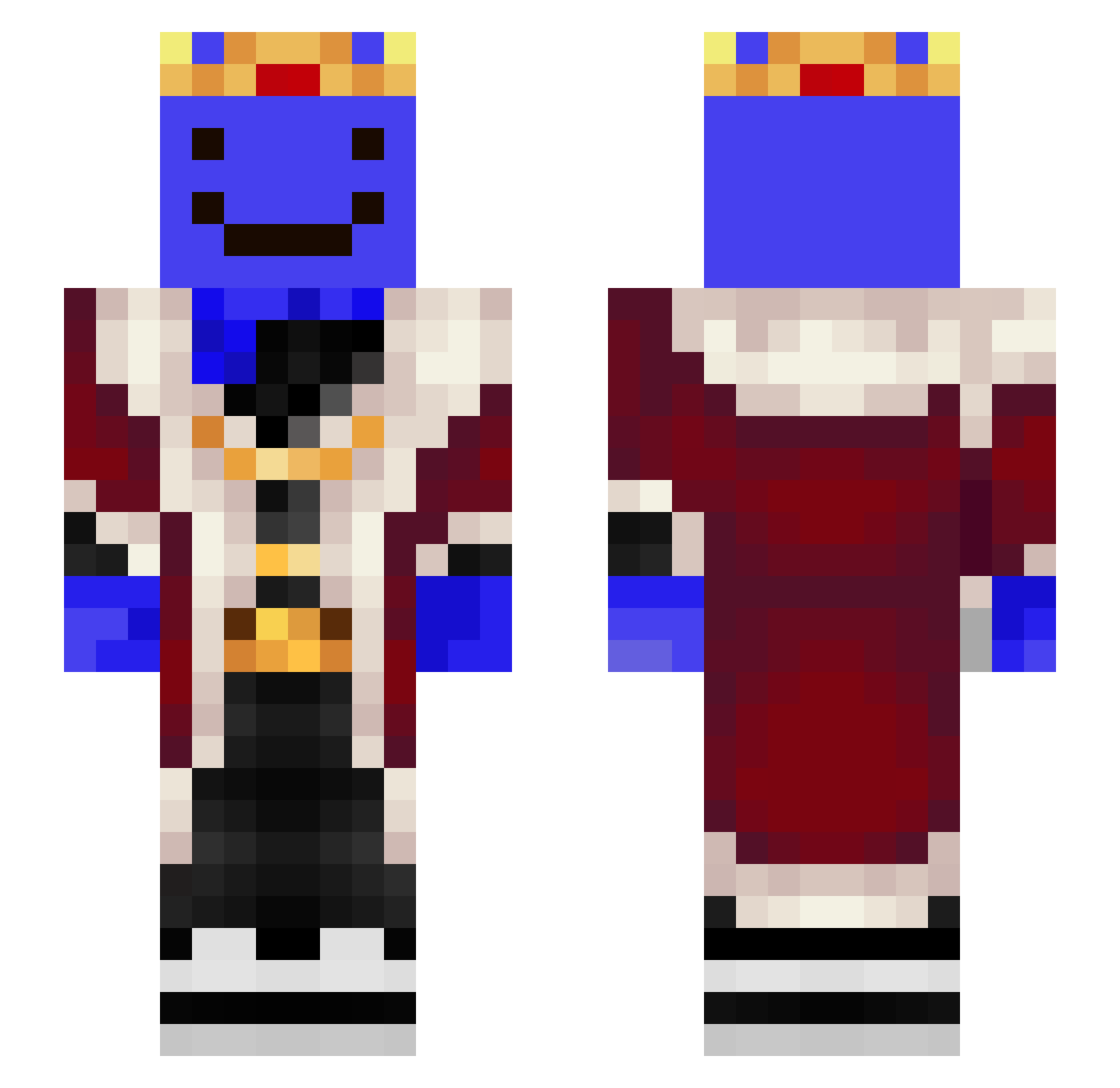 Deadmario710 Minecraft skin, front and back view