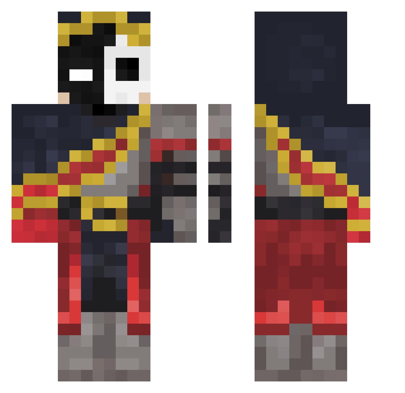 aleheros Minecraft skin, front and back view
