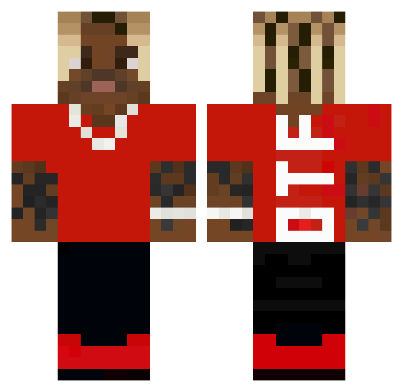 mystixV2 Minecraft skin, front and back view