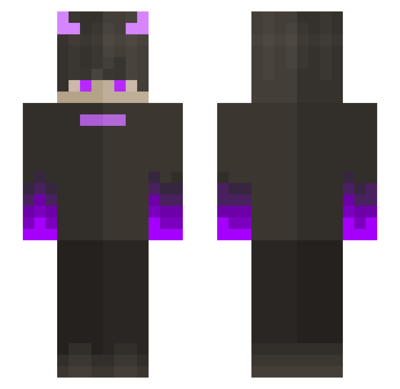 TameImpa Minecraft skin, front and back view