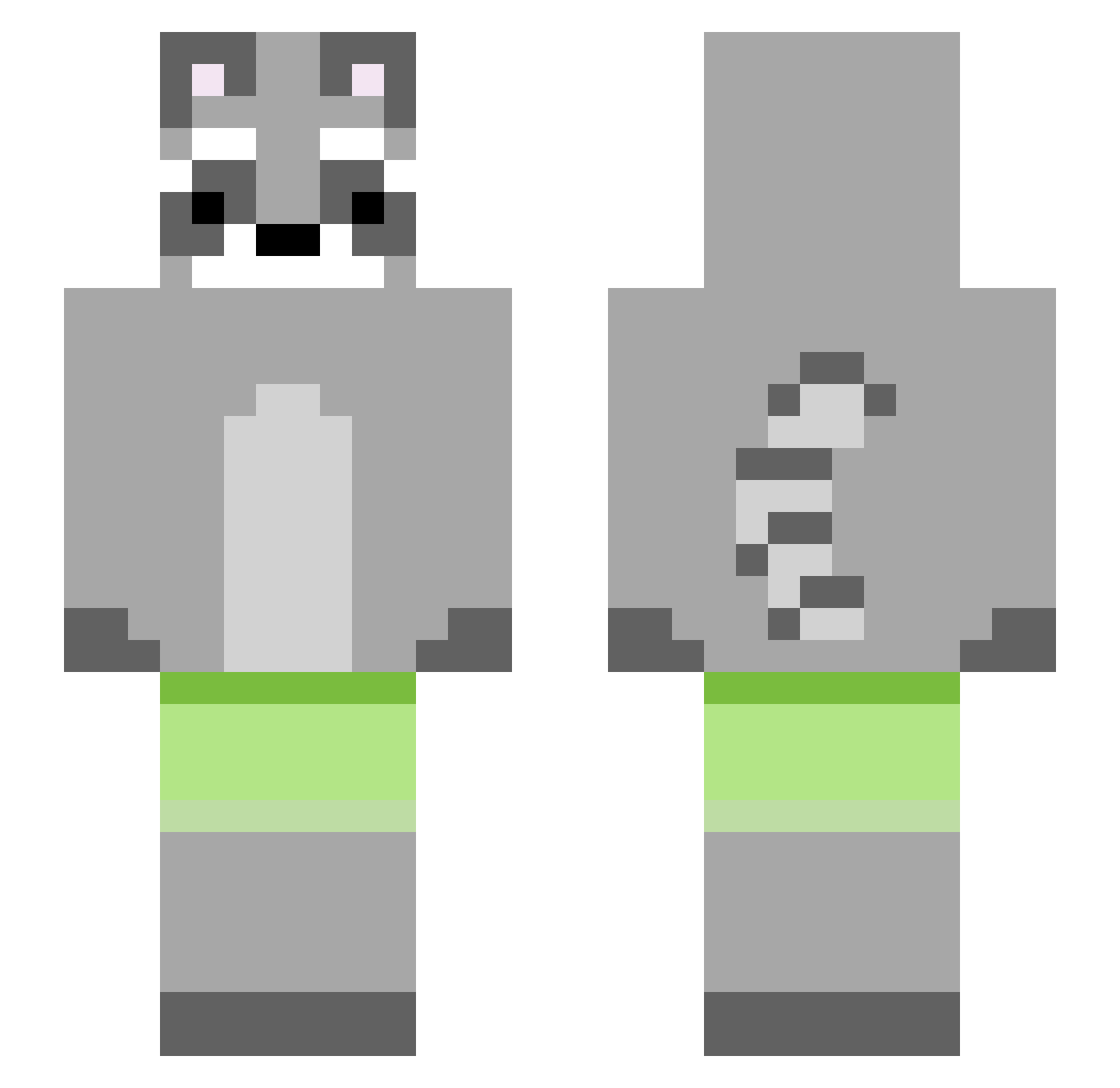 xoxolani Minecraft skin, front and back view