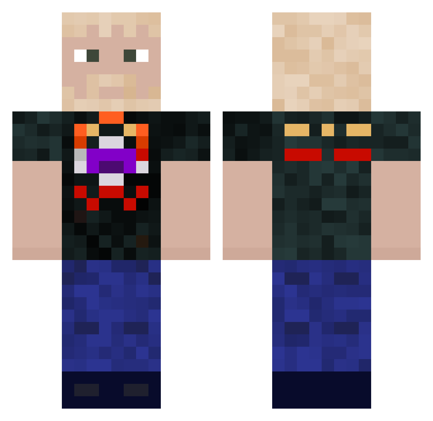 AceruZz Minecraft skin, front and back view