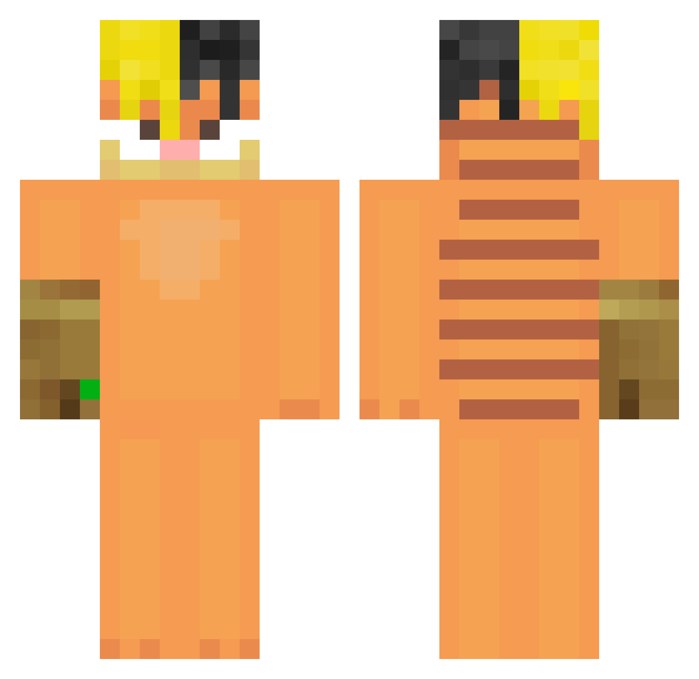 saftigersnickers Minecraft skin, front and back view