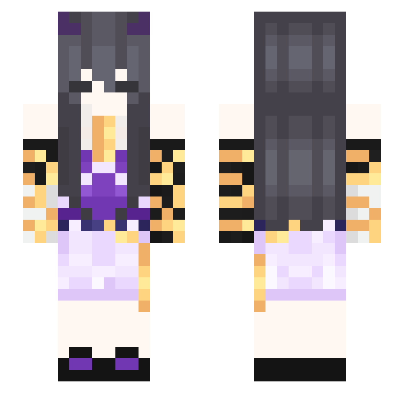 Lindin24 Minecraft skin, front and back view