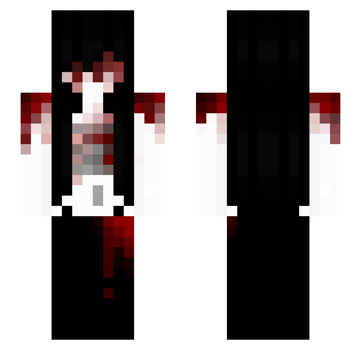 morirme Minecraft skin, front and back view