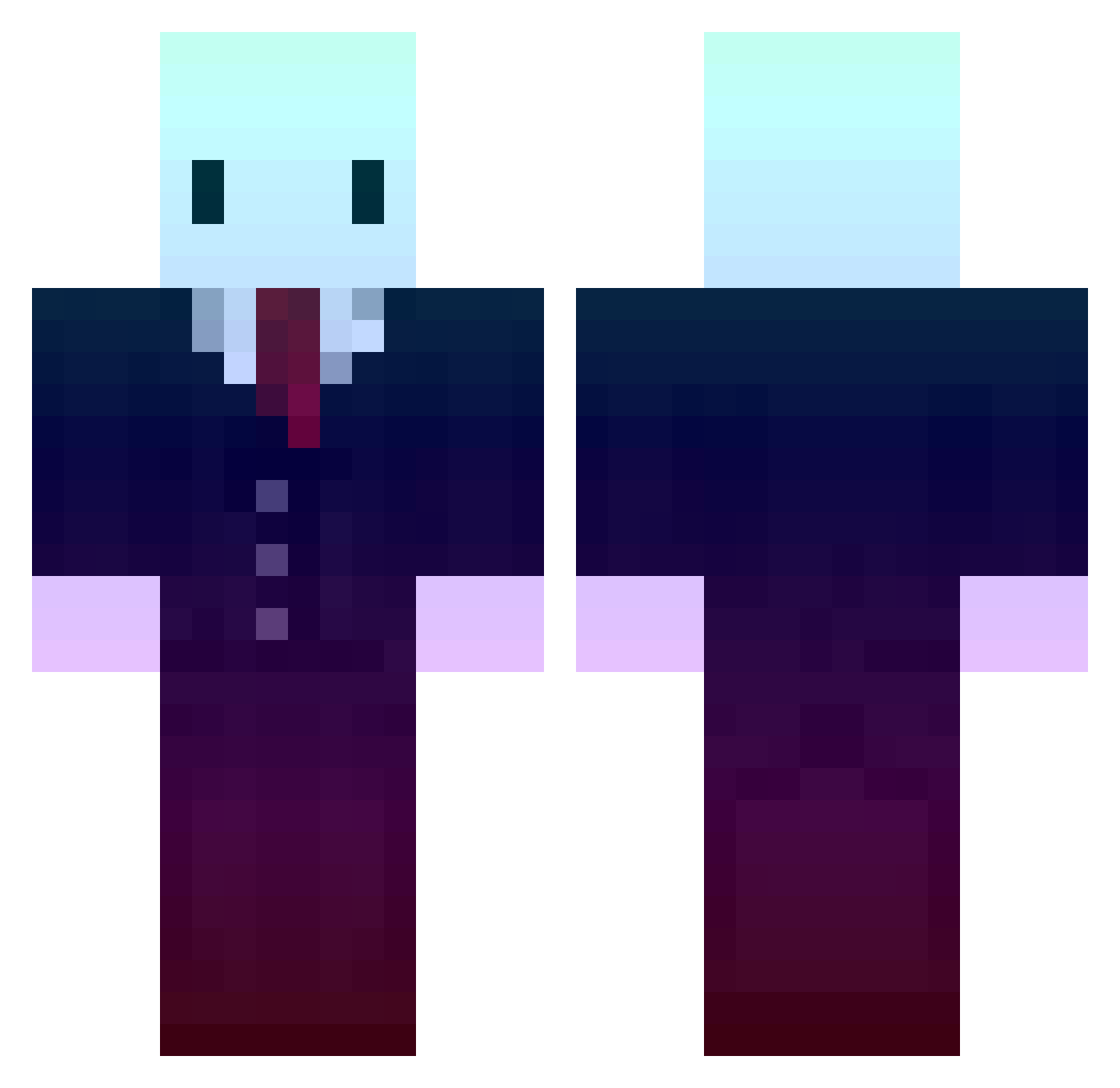 mingaijiyue Minecraft skin, front and back view