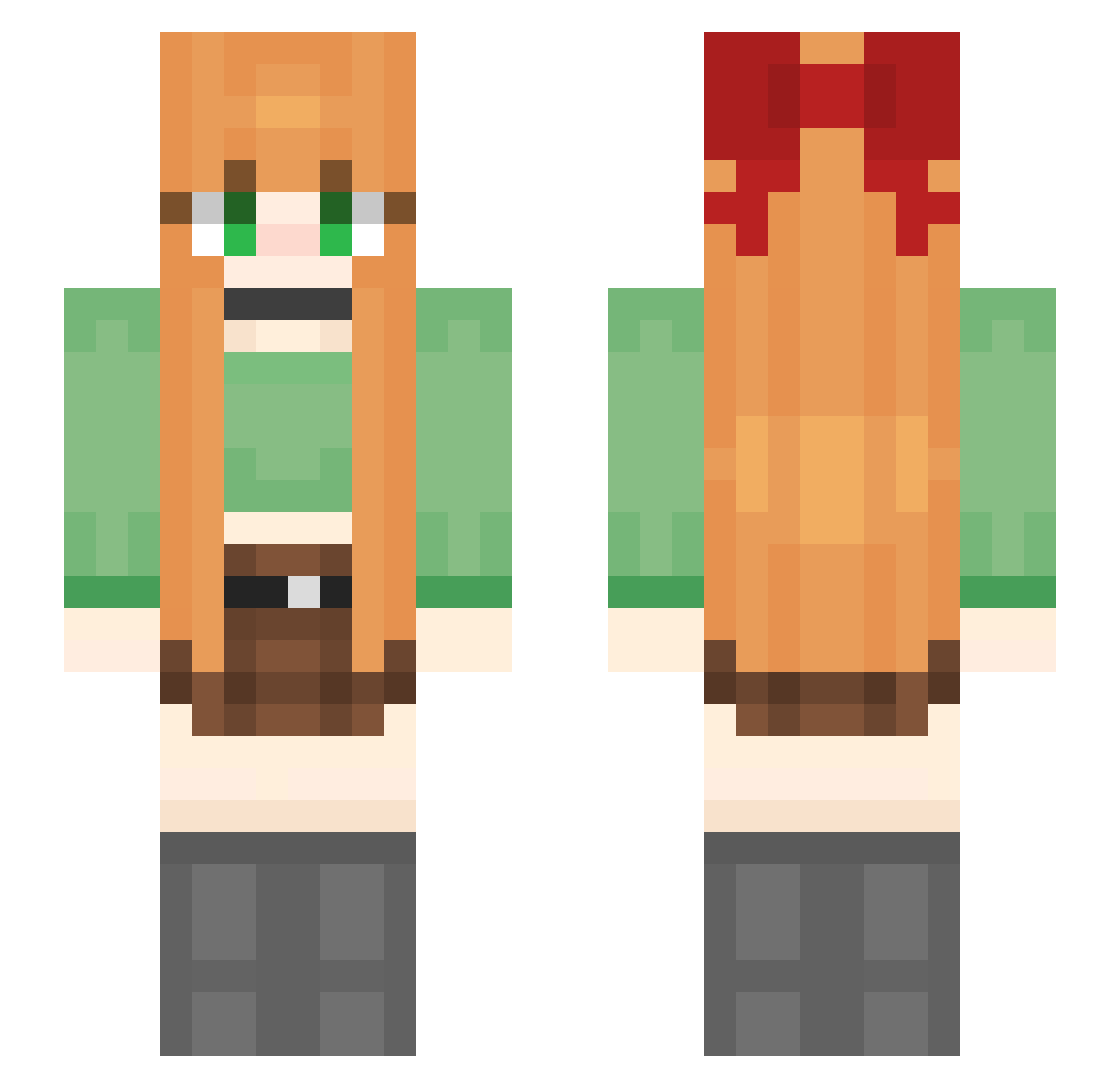 Ltfirst Minecraft skin, front and back view