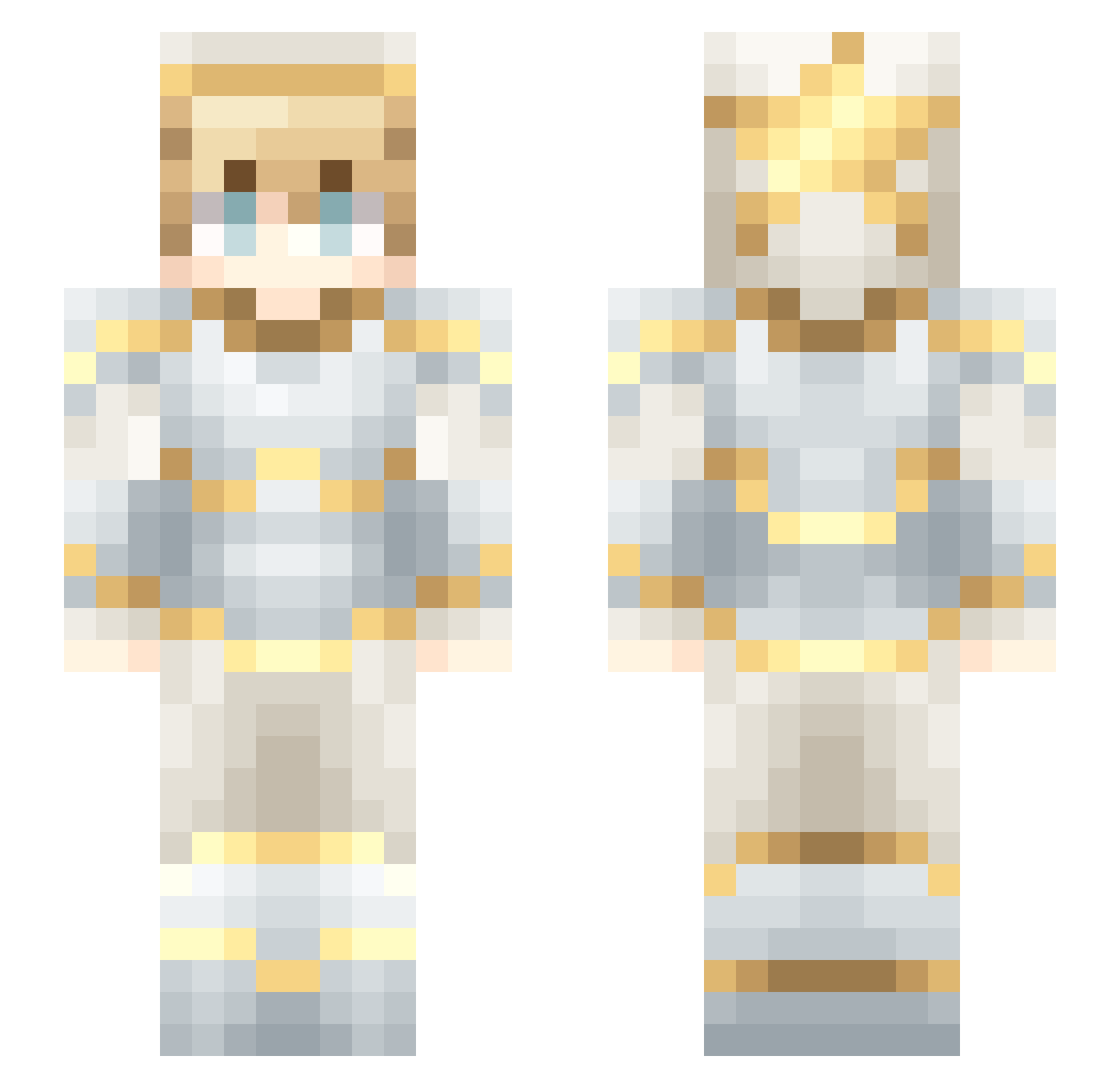 MissADay Minecraft skin, front and back view