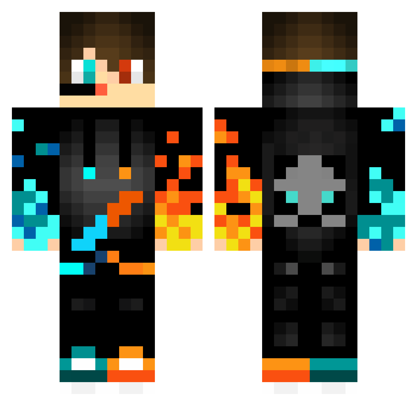Zombifie Minecraft skin, front and back view
