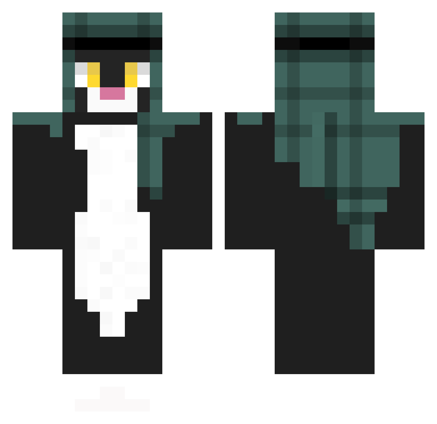 Cienmil Minecraft skin, front and back view