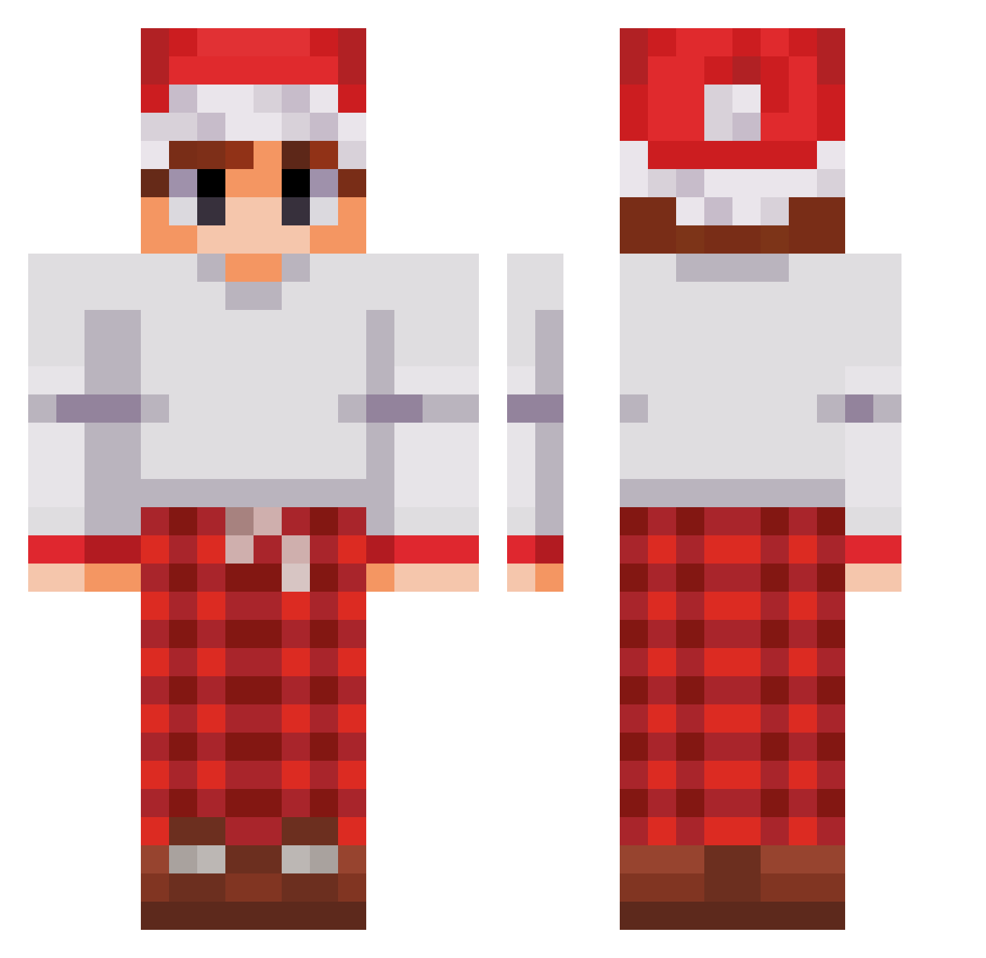 TheBigBrother Minecraft skin, front and back view