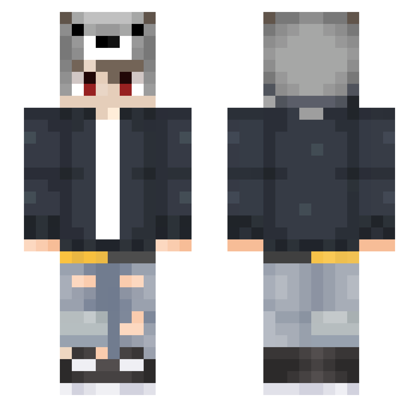 Bourr Minecraft skin, front and back view