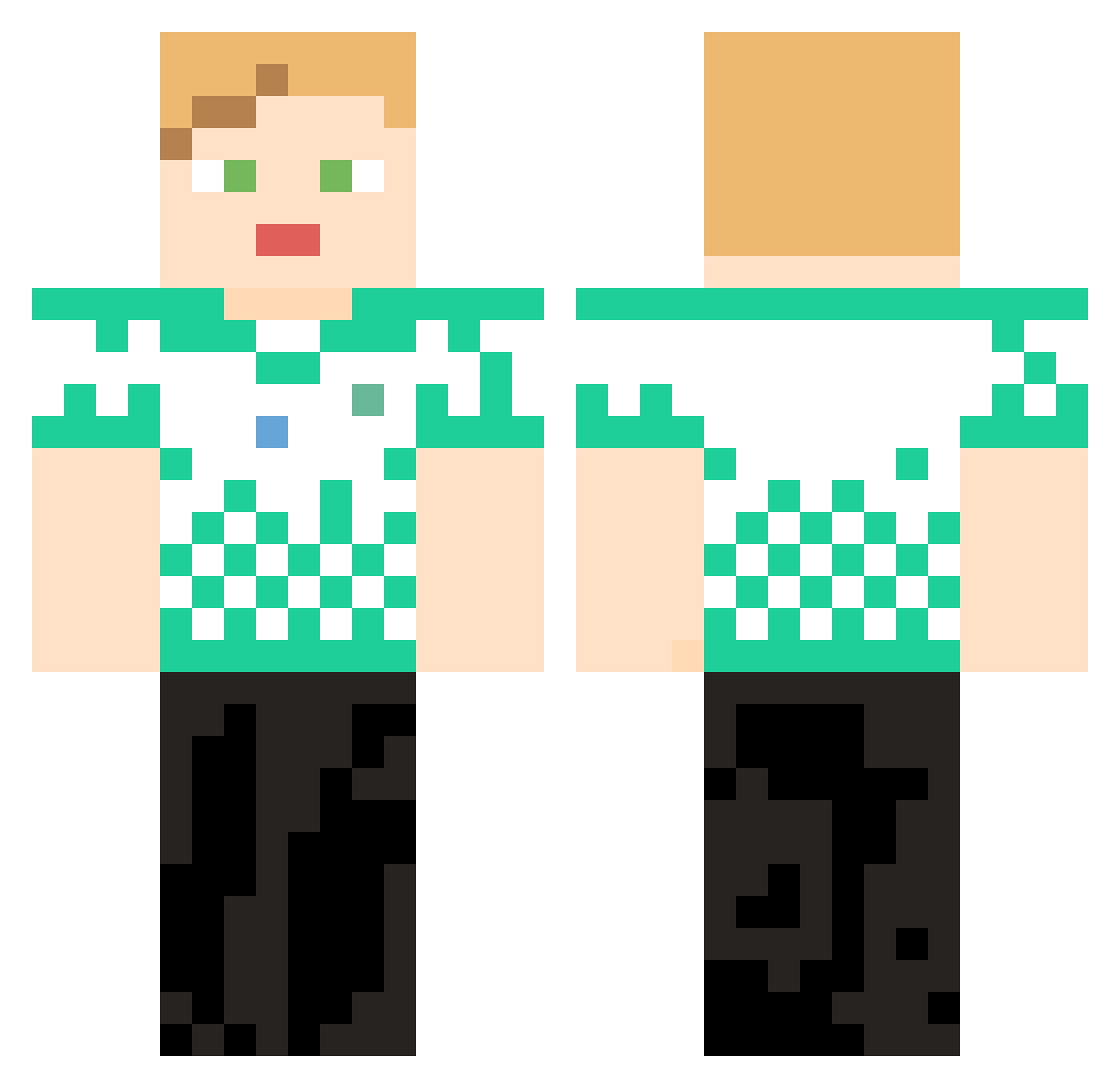 ZhengXiaYu Minecraft skin, front and back view