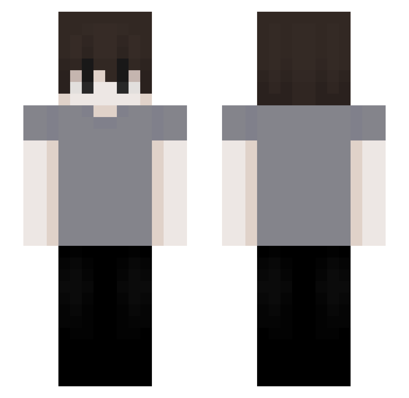 vayxz Minecraft skin, front and back view