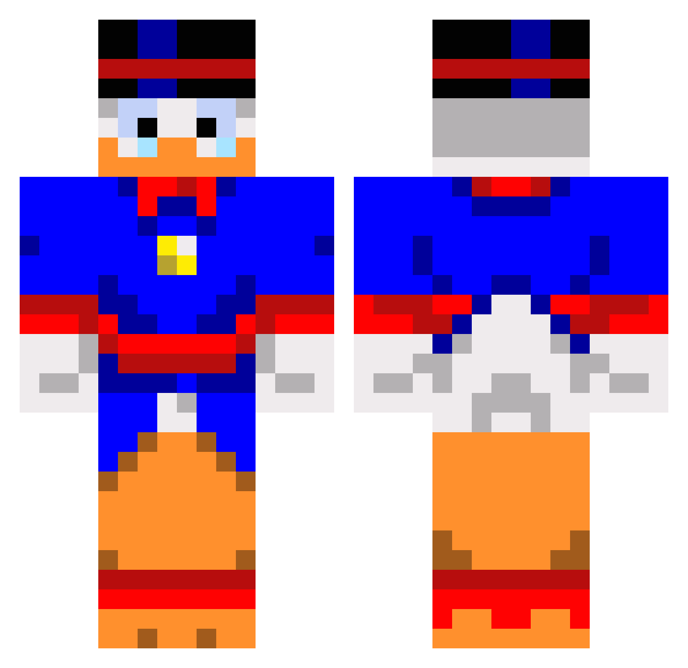 SknerusMcKwacz77 Minecraft skin, front and back view