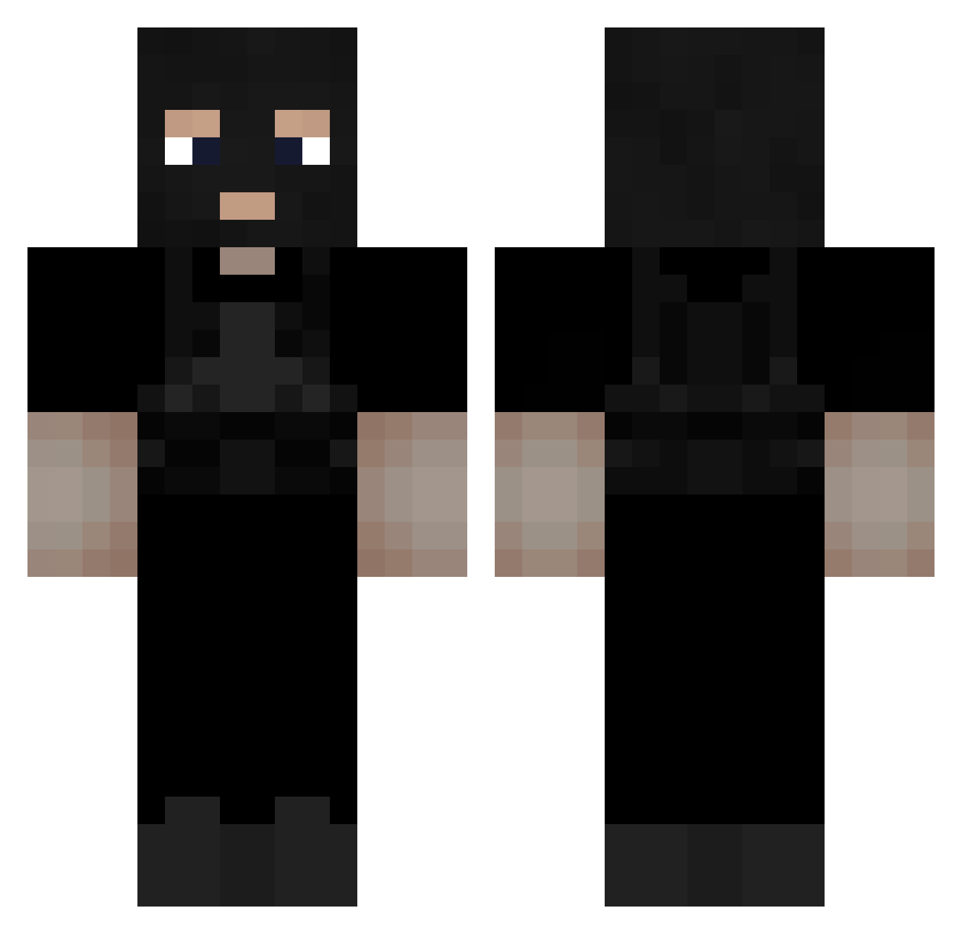 ImEmberR Minecraft skin, front and back view