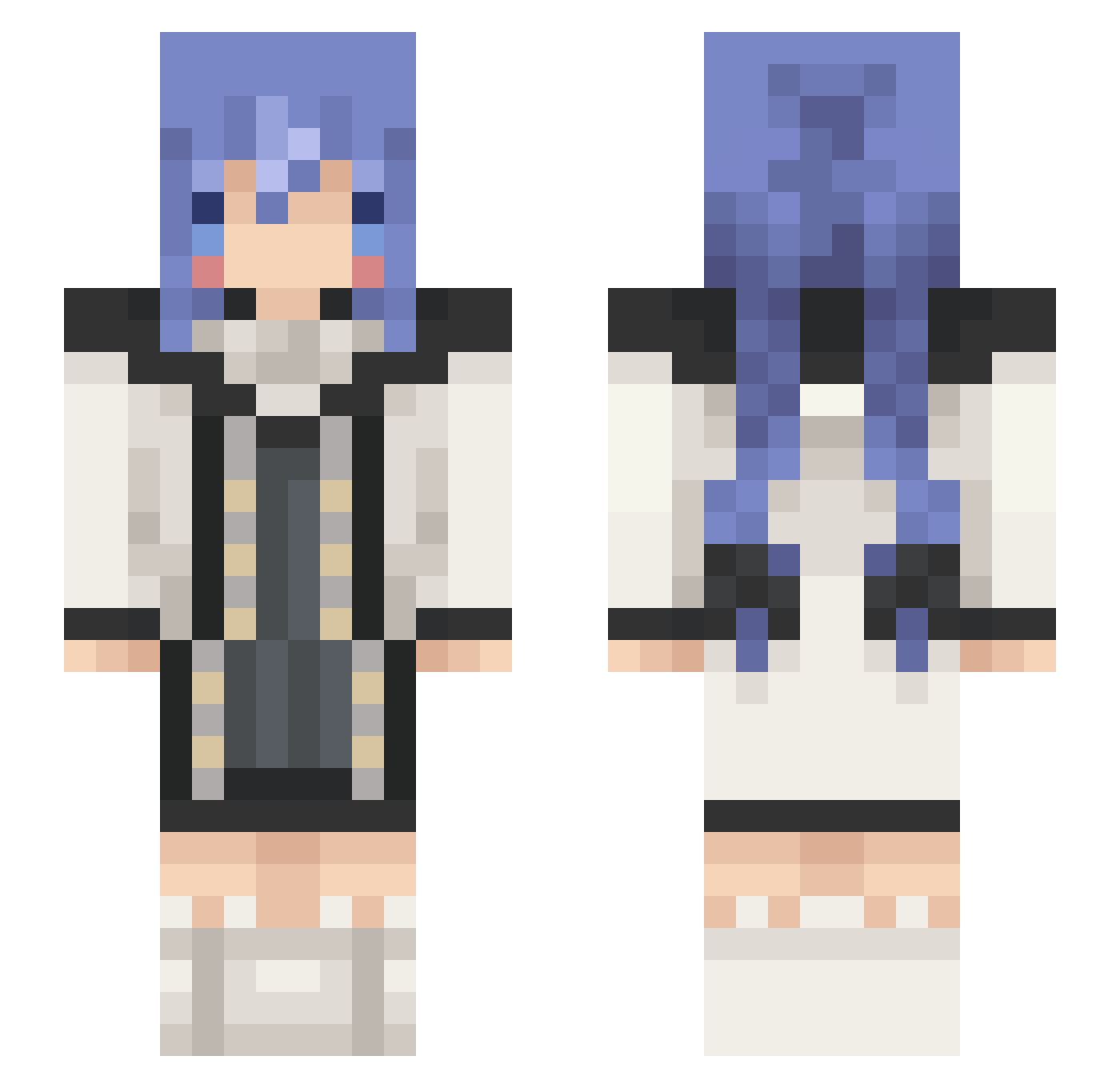 MyArival Minecraft skin, front and back view