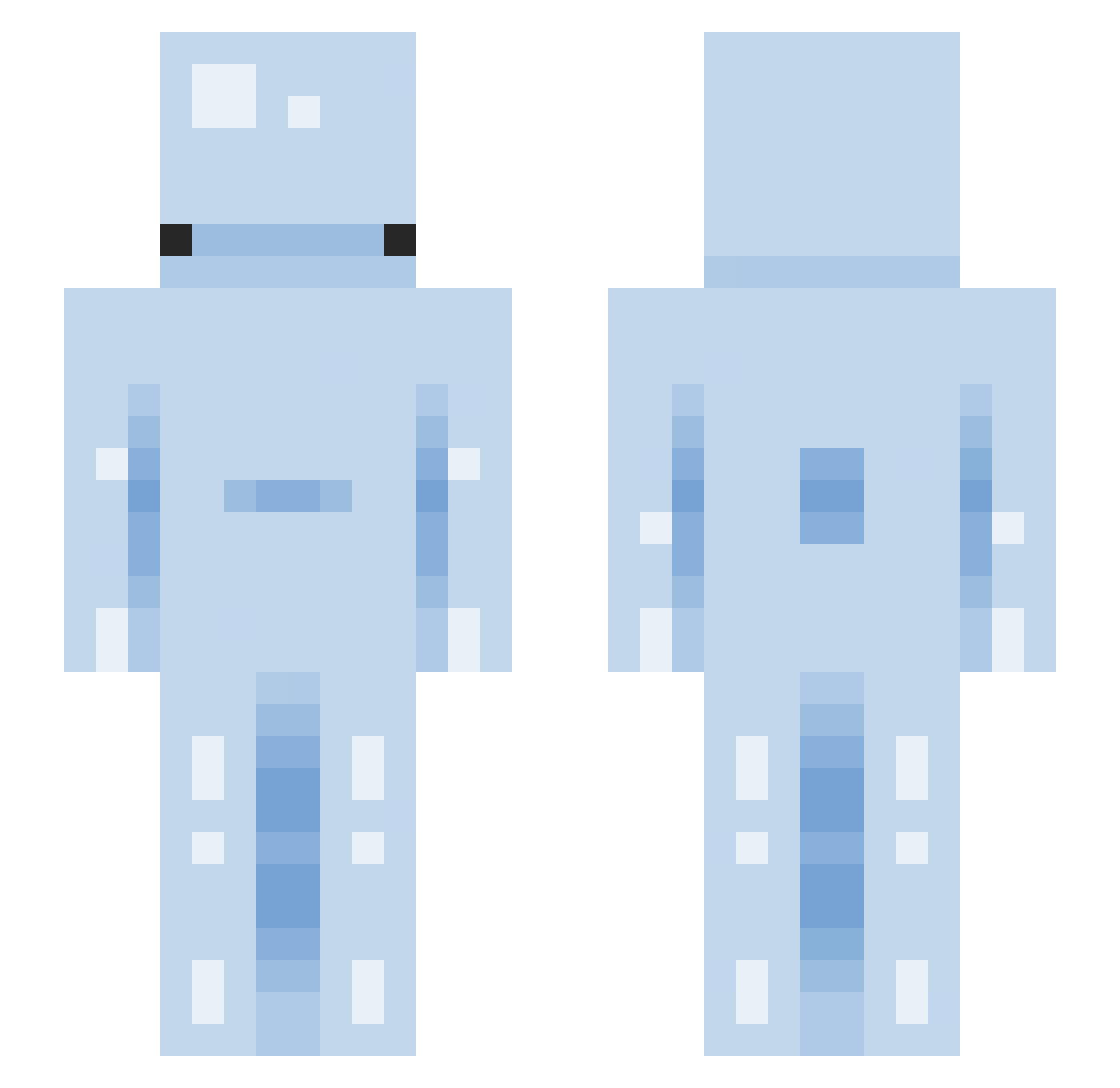 Melmin135 Minecraft skin, front and back view