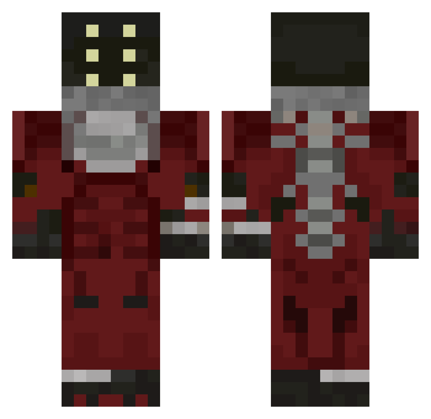True2 Minecraft skin, front and back view